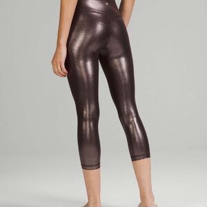 lululemon Brown with Gold Metallic Speckle High-Rise Leggings